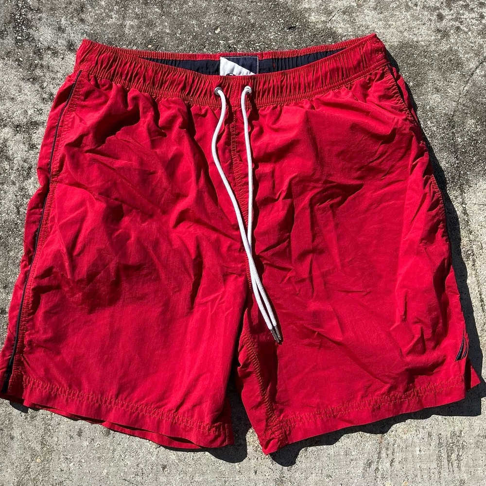 Men's Red Nautica Swim Shorts
